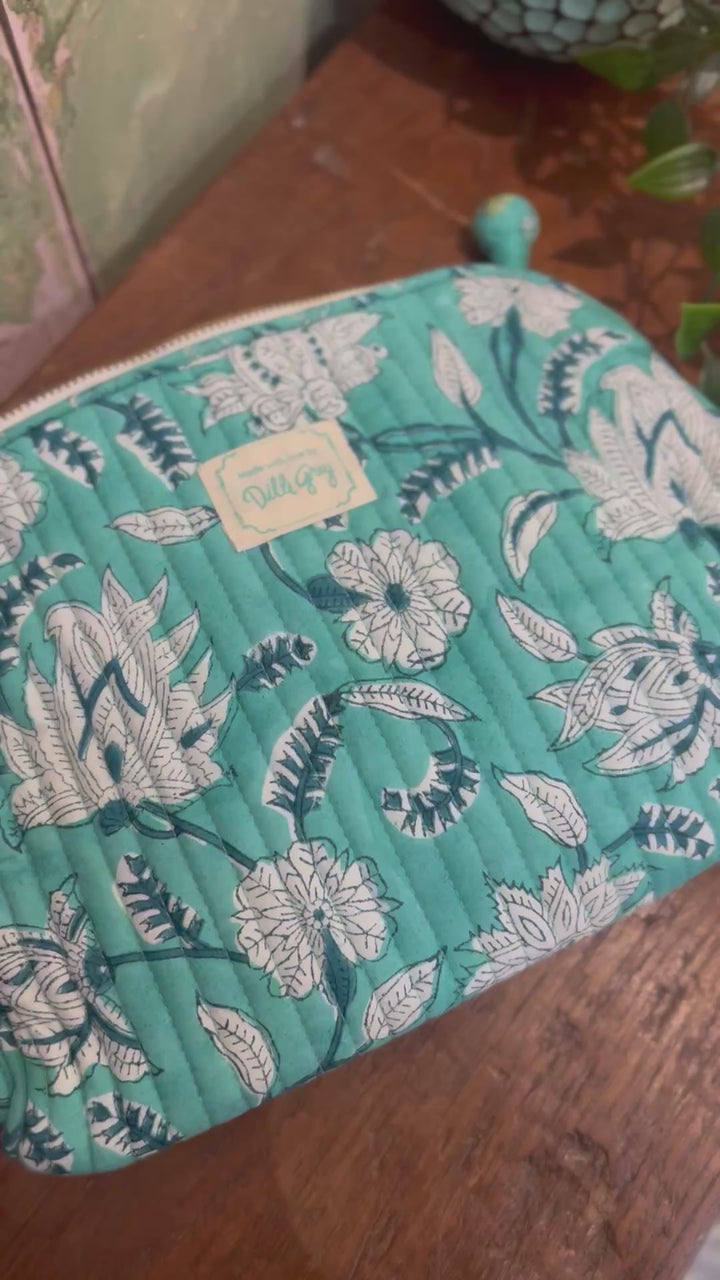 Pool Blue champaca Makeup Pouch