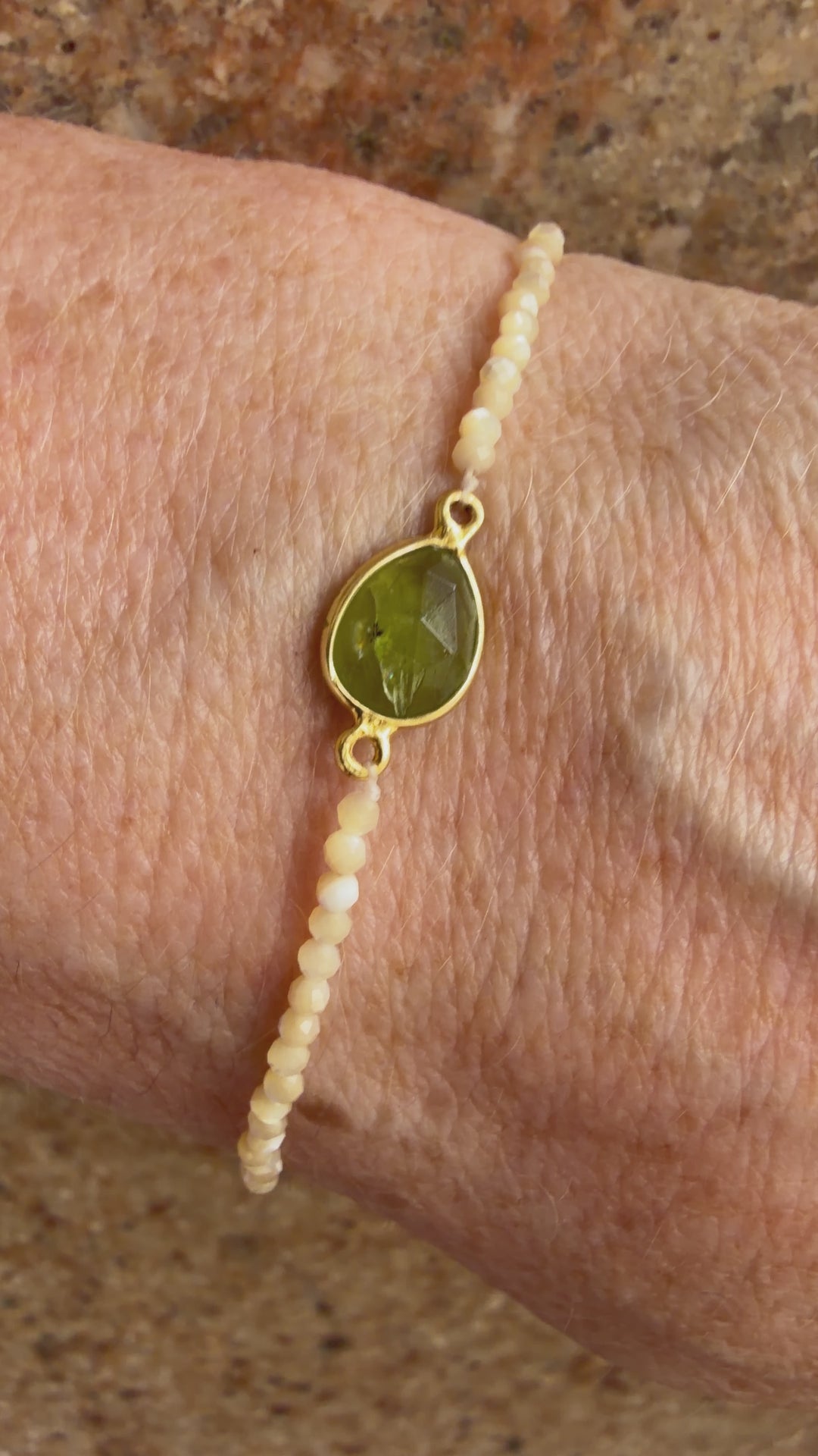 Jaipur Gem Bracelet - Mother of Pearl & Prehnite - SHIPS 9TH SEPTEMBER