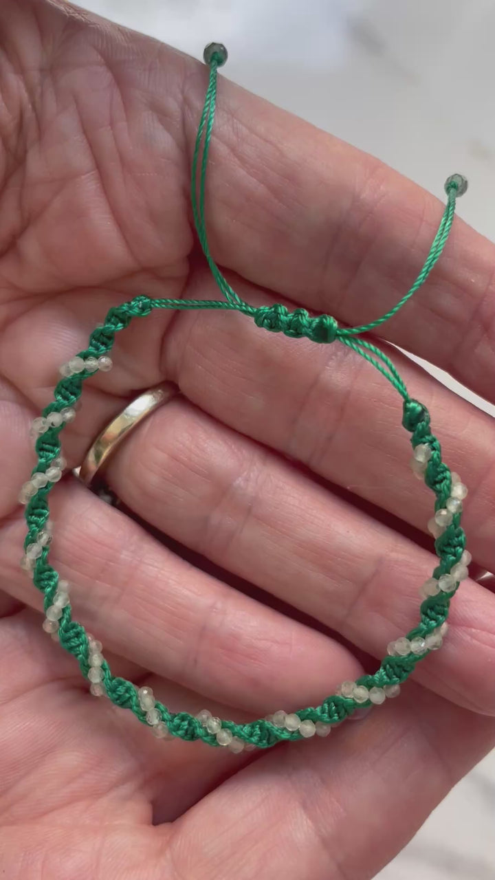 Jaipur Plaited Gem Bracelet in Aventurine