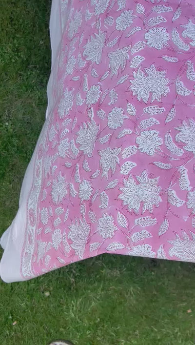 Champaca Print Tablecloth in Rani Pink
