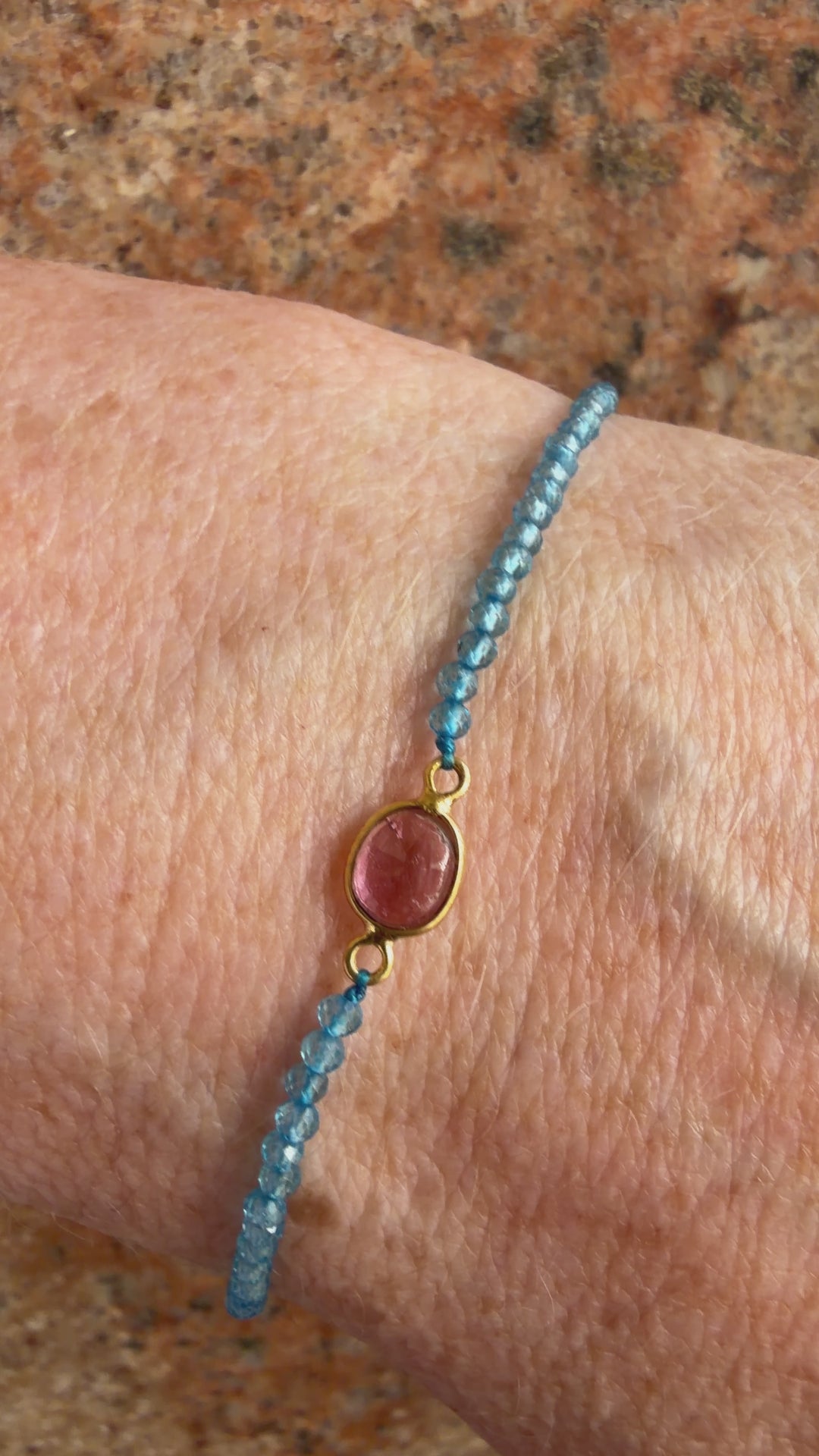 Jaipur Gem Bracelet - Blue Topaz & Tourmaline  - SHIPS 9TH SEPTEMBER