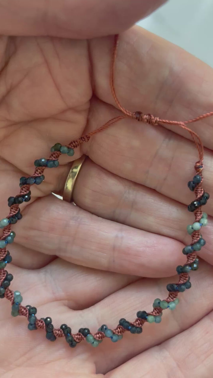 Jaipur Plaited Gem Bracelet in Blue Tourmaline