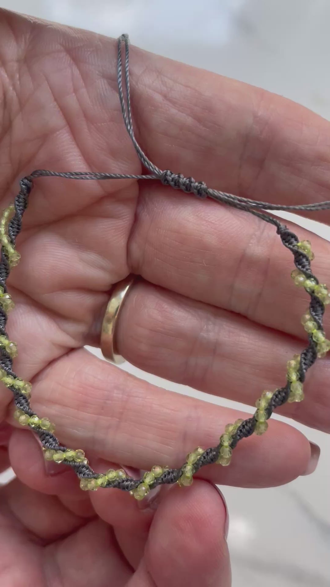 Jaipur Plaited Gem Bracelet in Peridot