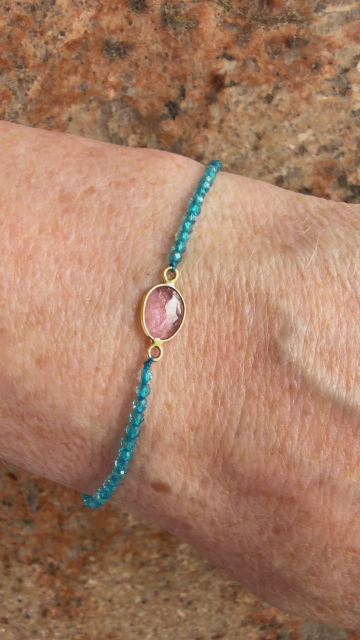 Jaipur Gem Bracelet - Blue Topaz & Tourmaline  - SHIPS 9TH SEPTEMBER
