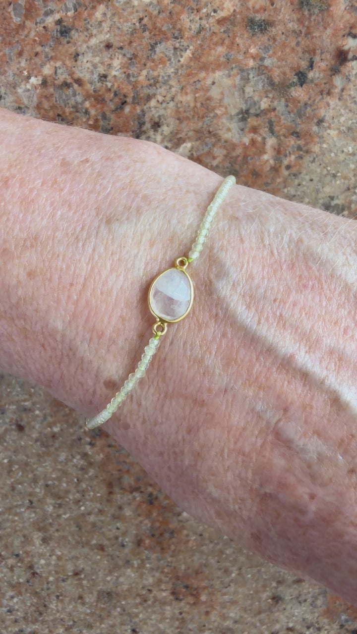 Jaipur Gem Bracelet - Quartz & Moonstone- SHIPS 9TH SEPTEMBER