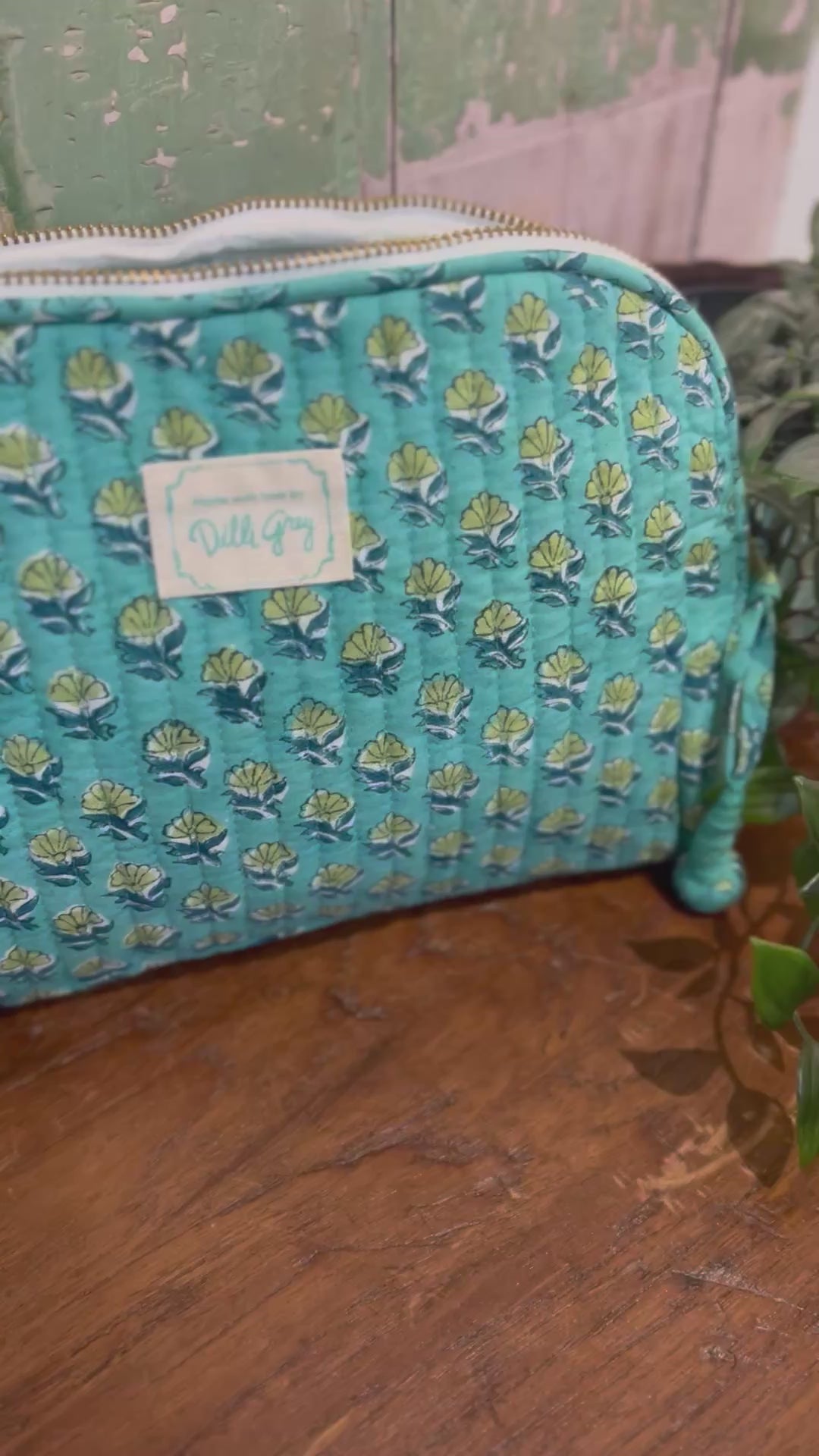 Daisy Buta Makeup Pouch in pool blue