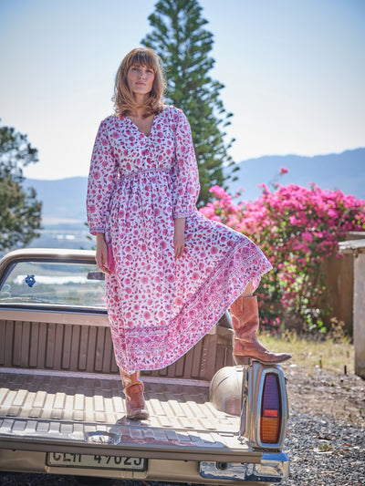 Soraya Maxi Dress In Rani Pink