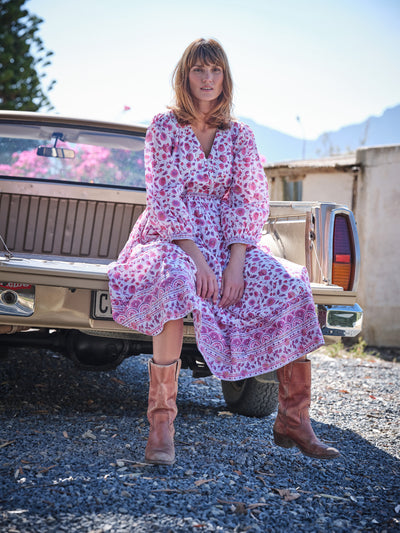 Soraya Maxi Dress In Rani Pink