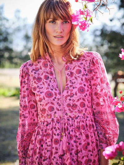 Bianca Midi Dress In Rani Pink