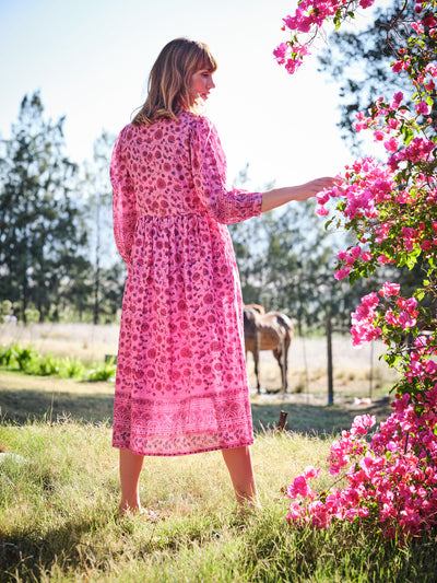 Bianca Midi Dress In Rani Pink
