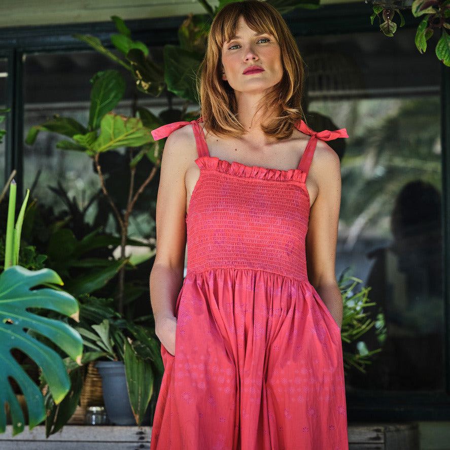 Florence Maxi Sun Dress In Poppy