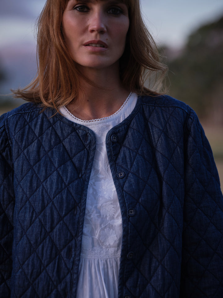 denim quilted jacket