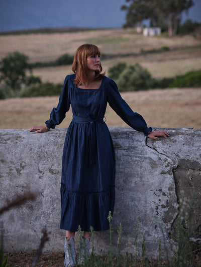long sleeve denim dress