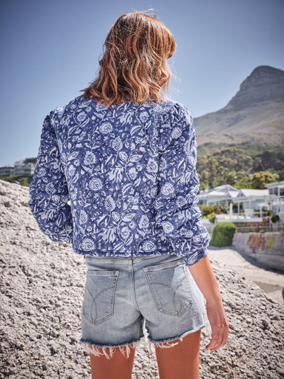 Tara Quilted Jacket In Lapis