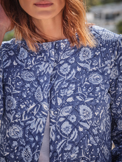 Tara Quilted Jacket In Lapis