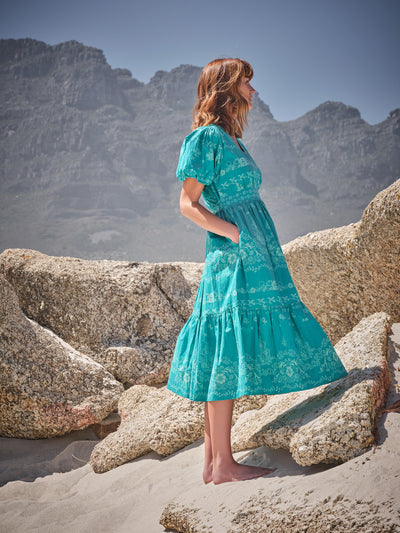 Florentina Midi Dress In Jade