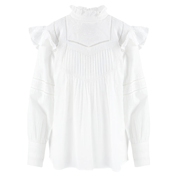 Shalina Embroidered Top in White