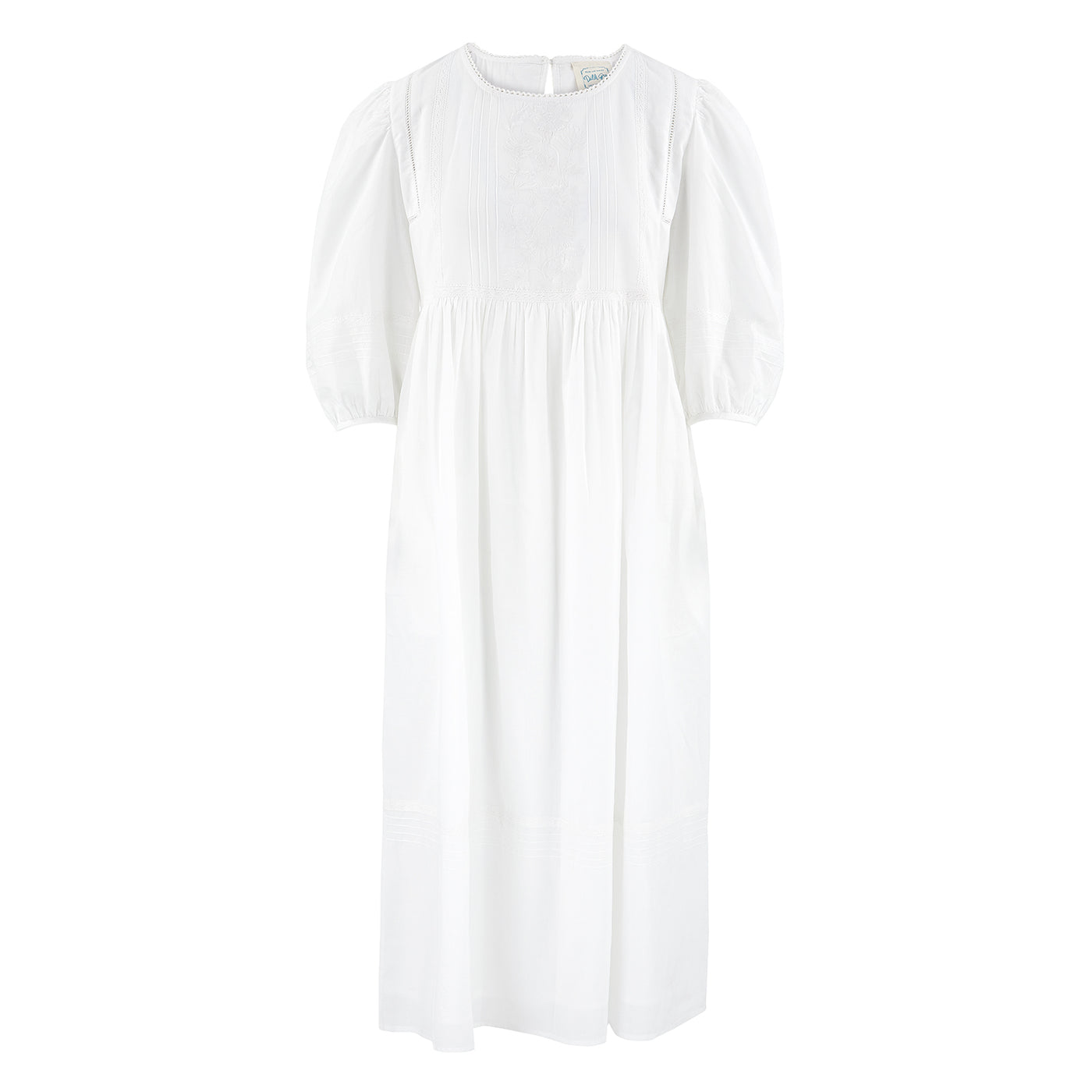 Sona Embroidered Midi Dress in Jasmine White