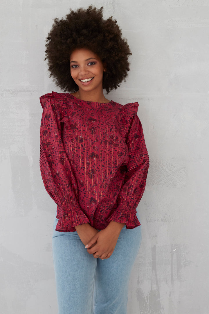 Emma Mini Chintz Lurex Top - SAMPLE SIZE 10 NO RETURNS - Dilli Grey