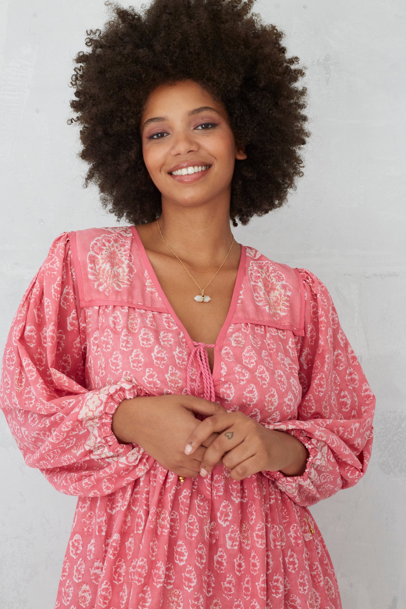 Fifi midi dress in dusty pink