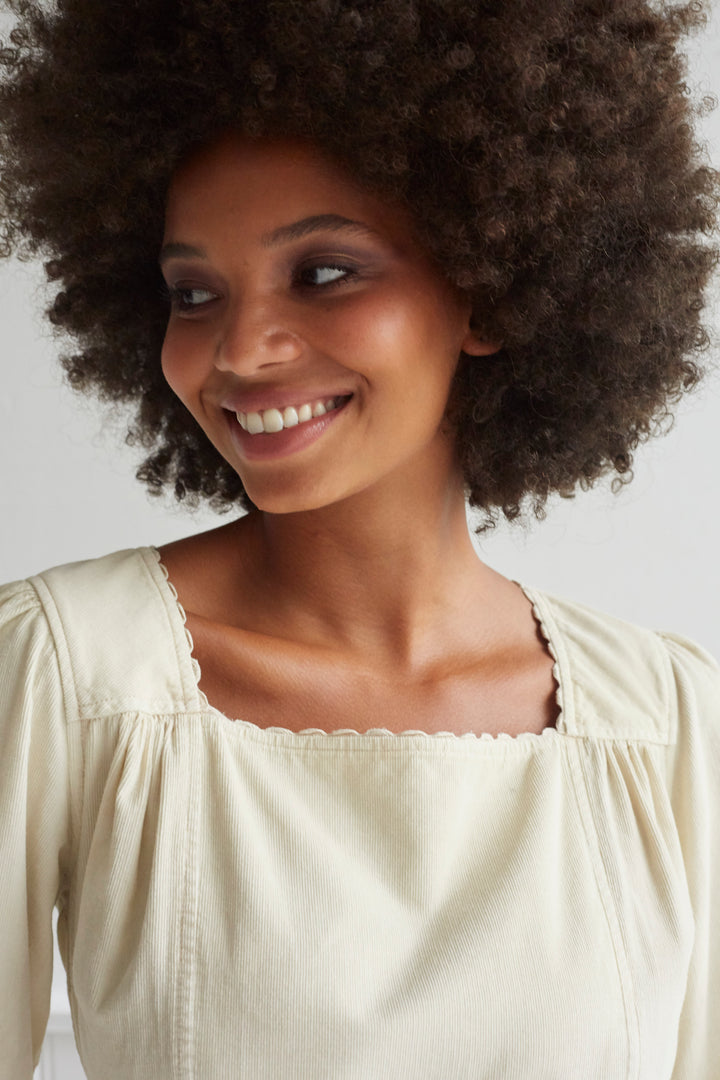 cream cord dress