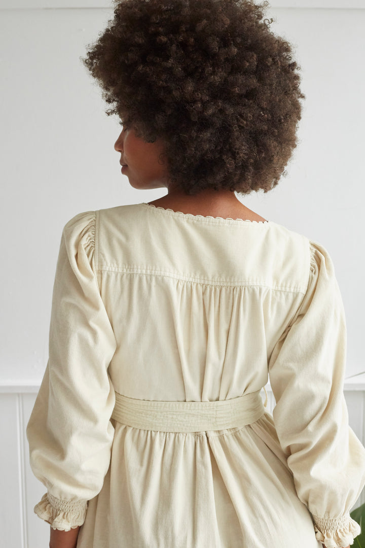 cream cord midi dress uk