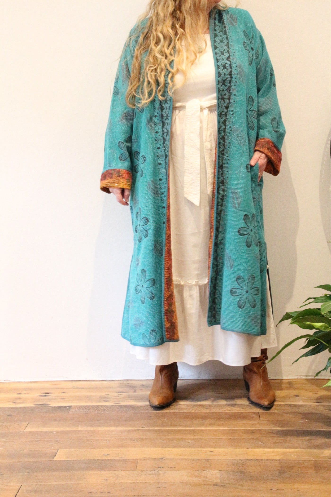 Long Vintage Kantha jacket No.6