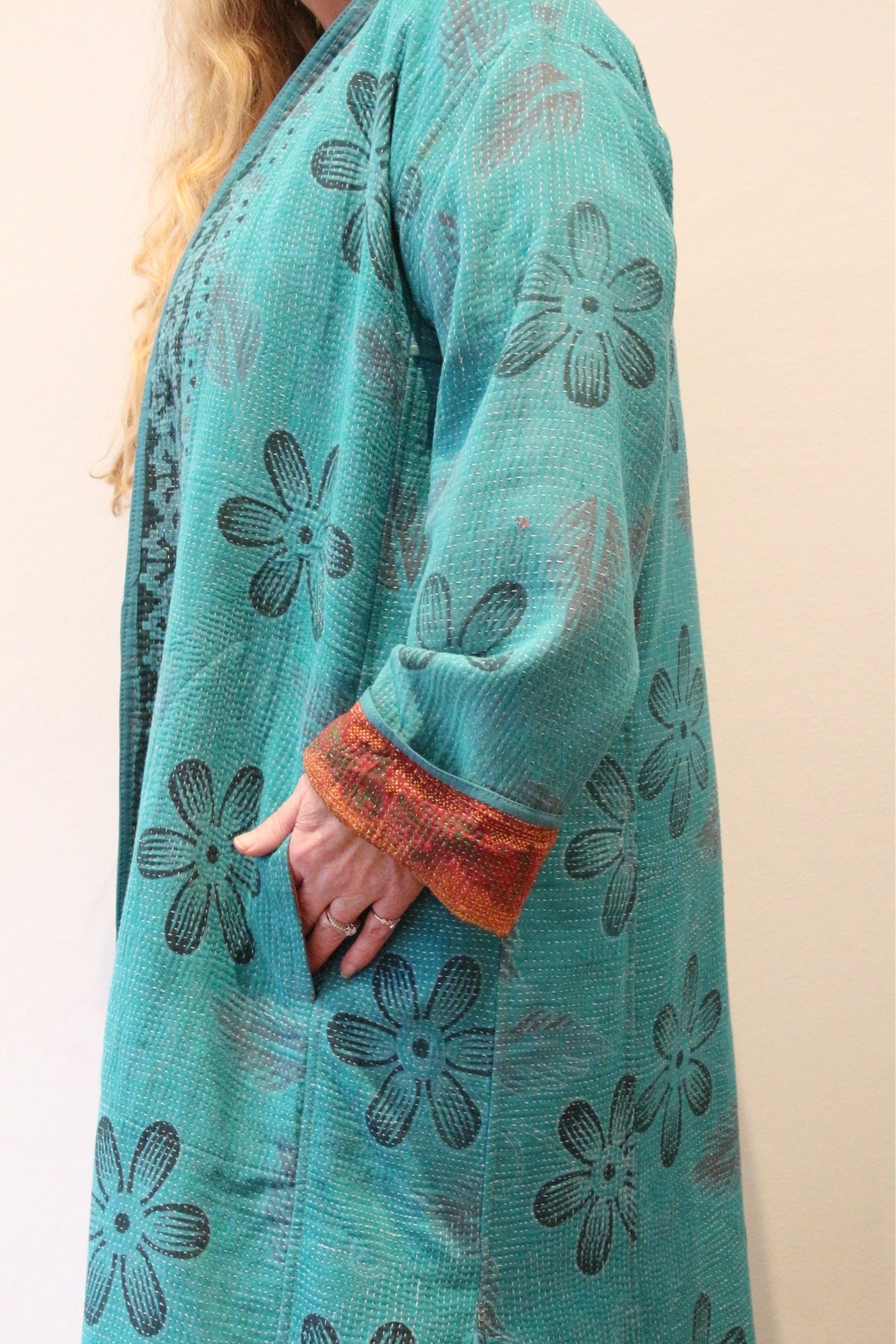 Long Vintage Kantha jacket No.6