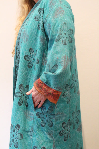 Long Vintage Kantha jacket No.6