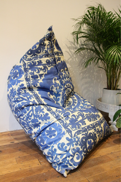 Suzani Print Beanbag in Sapphire