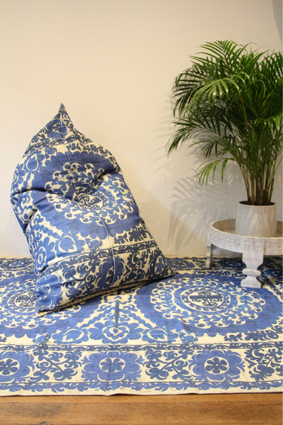 Suzani Print Beanbag in Sapphire