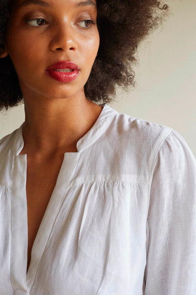 Kate linen maxi dress in white