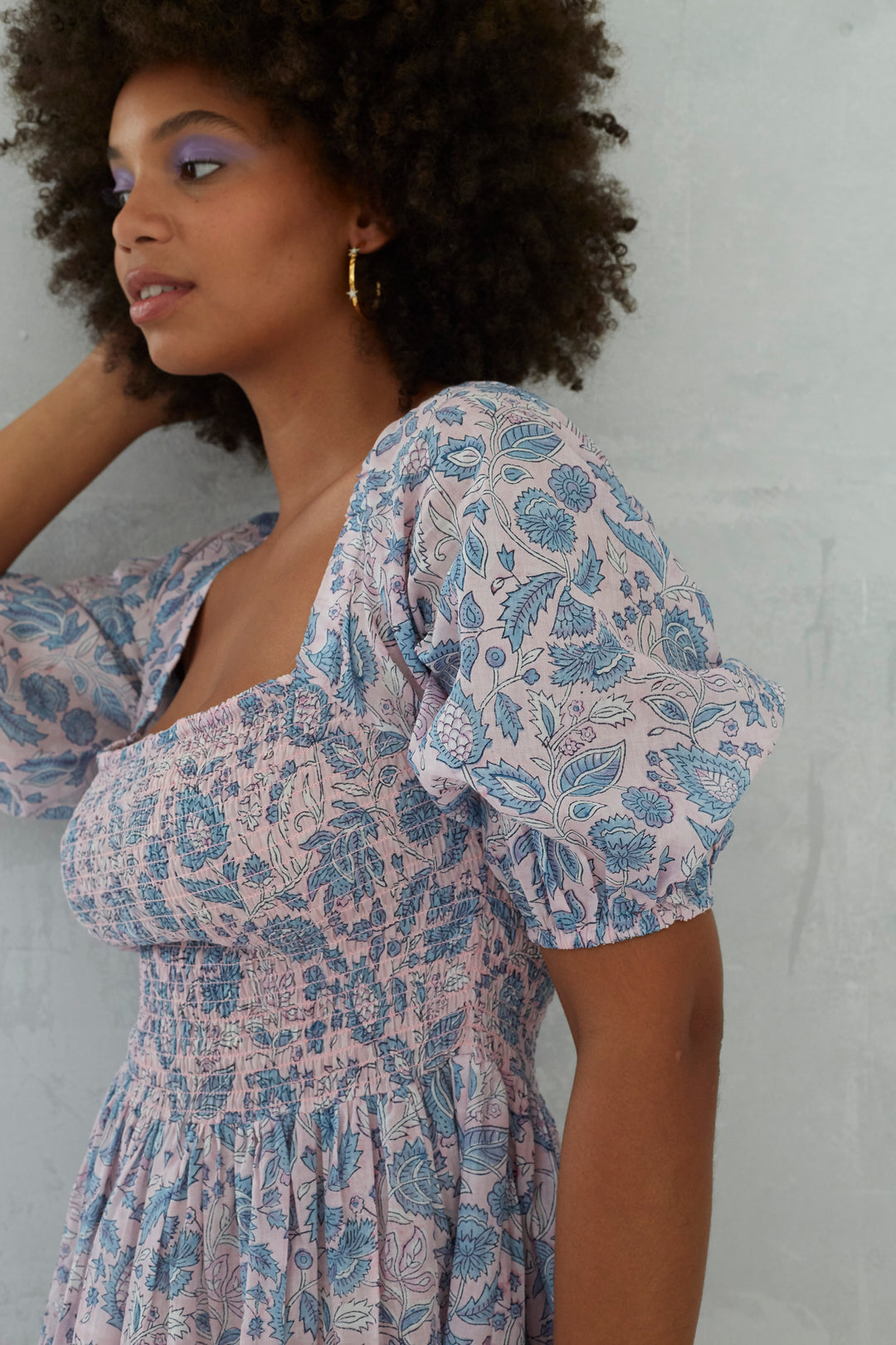 Lizzie Smocked Midi Dress In Patta Print