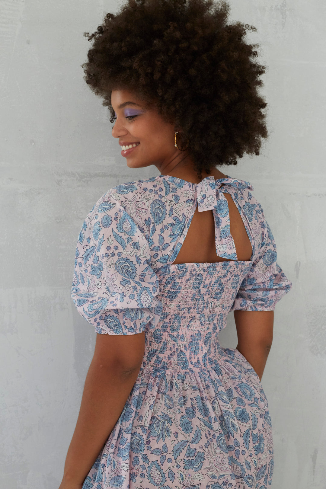 Lizzie Smocked Midi Dress In Patta Print