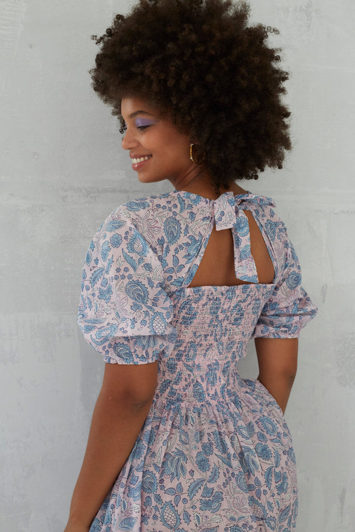Lizzie Smocked Midi Dress In Patta Print