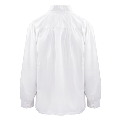 Mila lace insert shirt in white