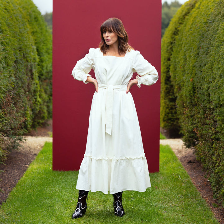 white cord dress