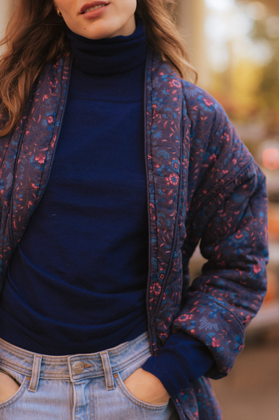 Rocky Pure Cashmere Roll Neck in Celestial Blue