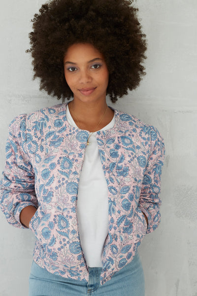 Tara Puff Sleeve Jacket In Orchid