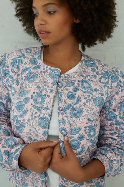 Tara Puff Sleeve Jacket In Orchid