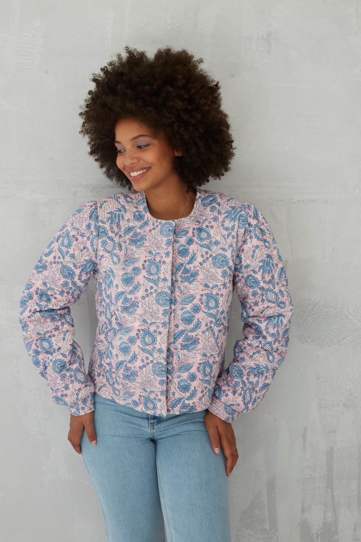 Tara Puff Sleeve Jacket In Orchid