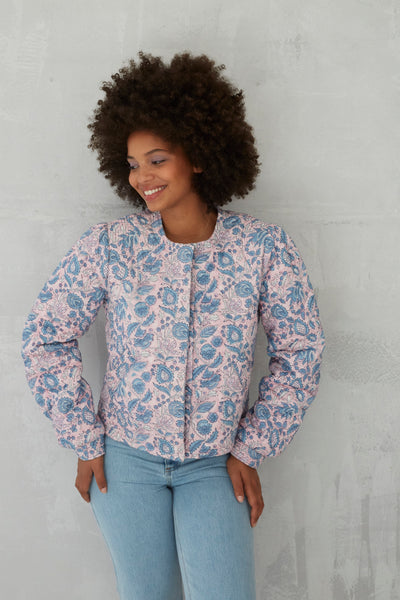 Tara Puff Sleeve Jacket In Orchid