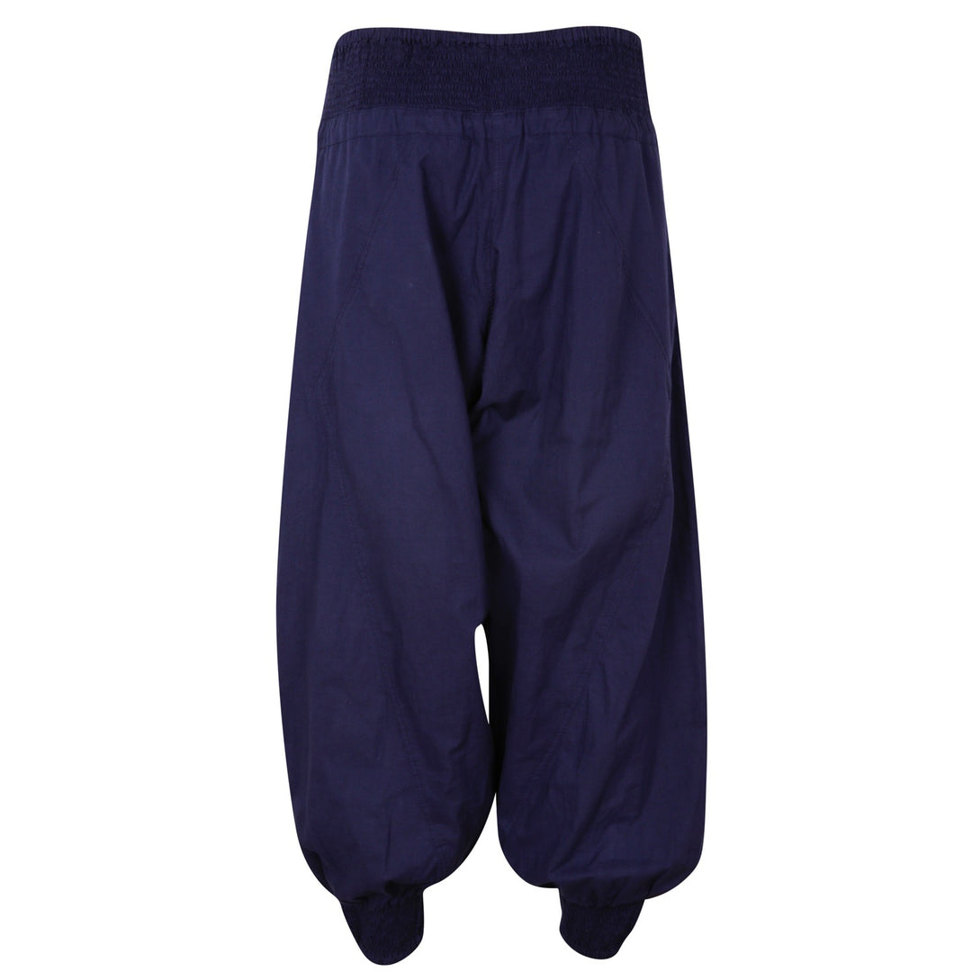 Chikankari-embroidered yoga pants in Midnight blue - Dilli Grey