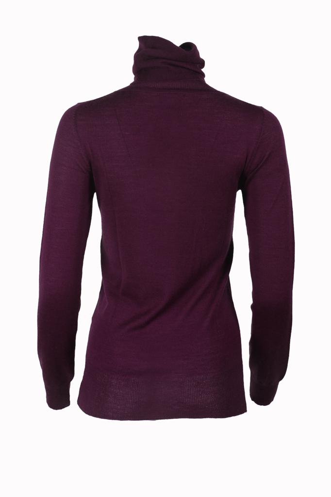 Rocky Pure Cashmere Roll Neck in Cassis