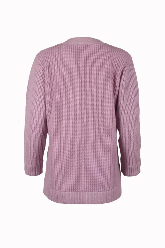 Valerie Cashmere Wool Boyfriend Cardi in Lilac