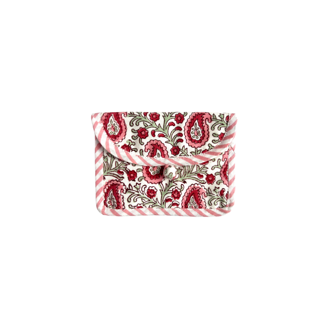 Pink Pondicherry Paisley Print Mini Purse
