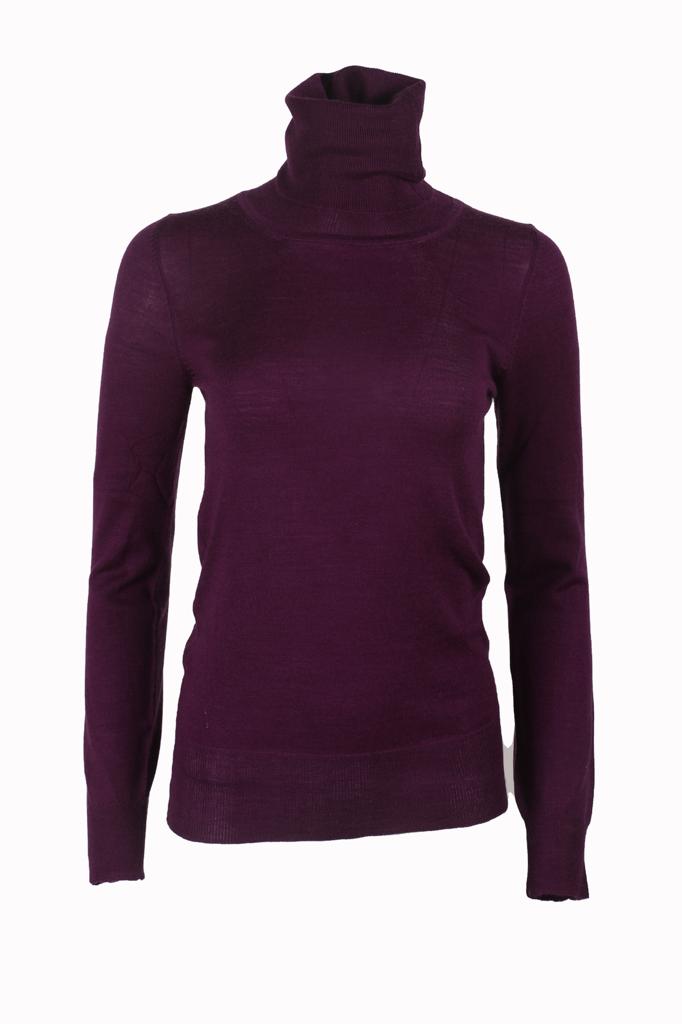 Rocky Pure Cashmere Roll Neck in Cassis